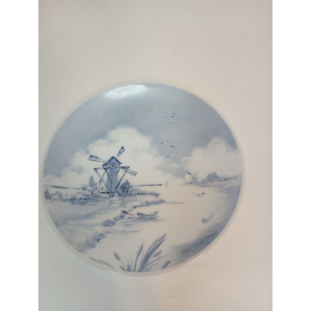 Holland Blue Delft Hand-Painted Plate Windmill 6.25" Vintage